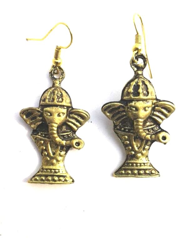 Cute Brass Ganesha Earring