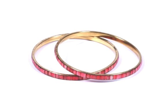 Stylish Thin Metal Bangles - Set of 2