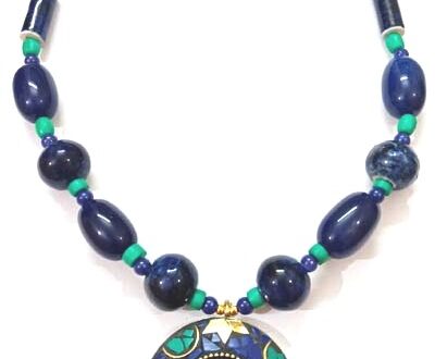 Stylish Nepali Pendant Necklace in Blue