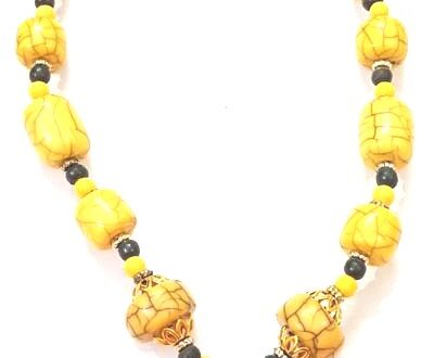 Stylish Nepali Pendant Necklace in Yellow