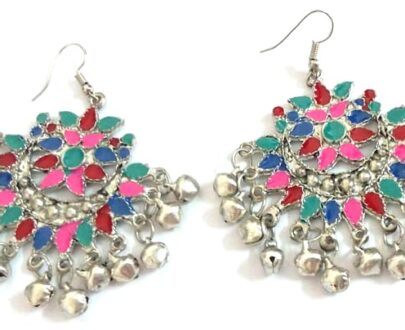 Meena Work With Ghungroo Earring