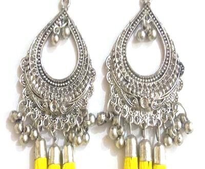 Tassel Long Earrings in Yellow