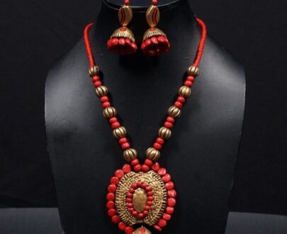 Terracotta Necklace and Earring Set