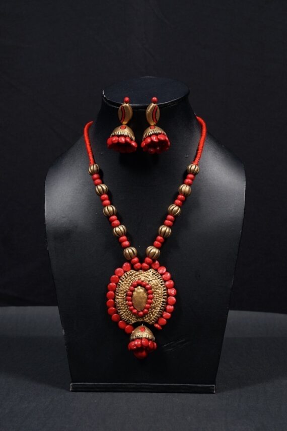 Terracotta Necklace and Earring Set