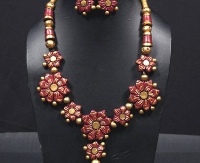 Terracotta Necklace and Earring Set