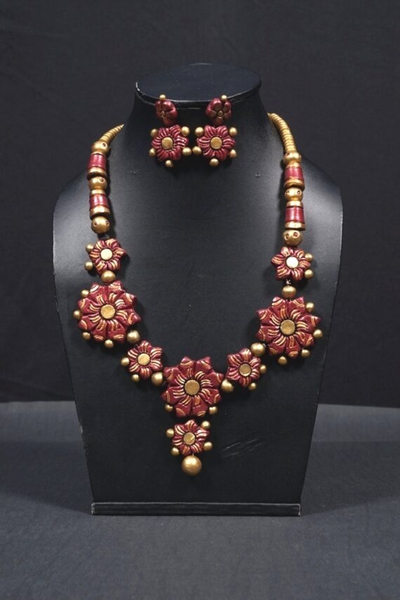 Terracotta Necklace and Earring Set