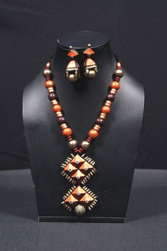 Terracotta Necklace and Earring Set