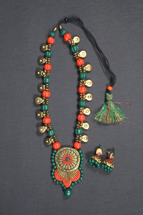 Terracotta Necklace and Earring Set