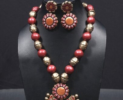 Terracotta Necklace and Earring Set