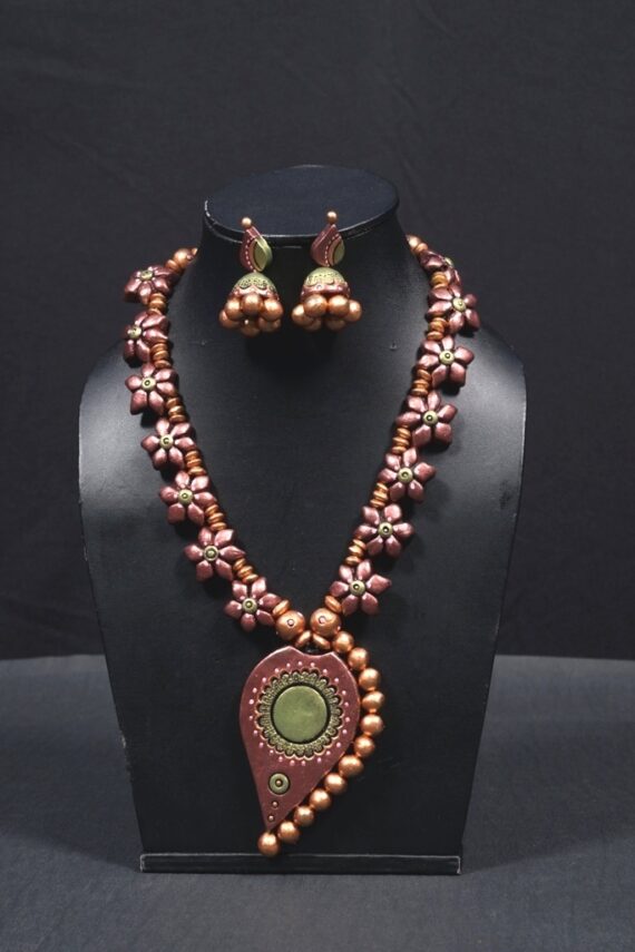 Terracotta Necklace and Earring Set