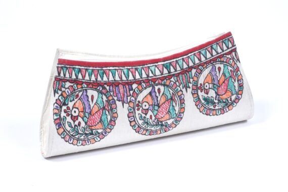 Hand Painted Madhubani Silk Clutches