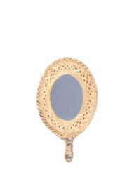 Eco-friendly handwoven bamboo mirror oval