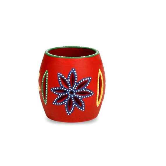 Terracotta Earthen Hand-Painted T Light Holder