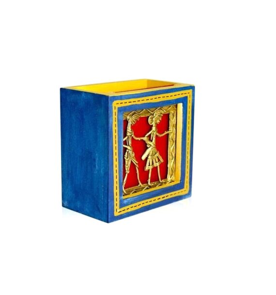 Ethnic Penstand With Dhokra Brass Work