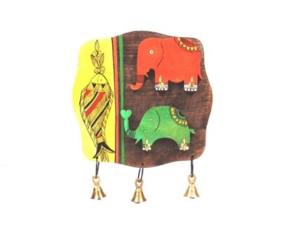 Hand Painted Trendy Wood Elephant Key Holder