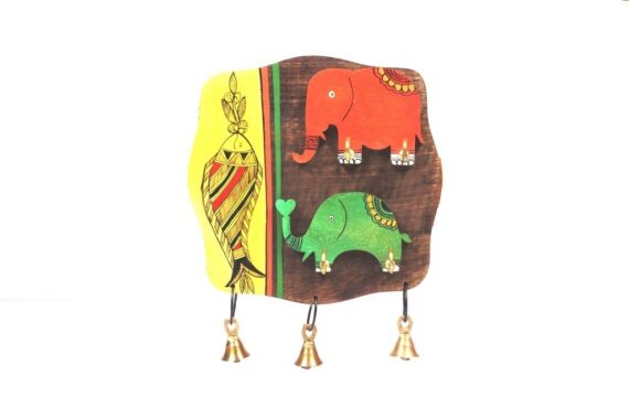 Hand Painted Trendy Wood Elephant Key Holder