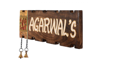 Handicraft Wood Name Board With Dhokra Brass Art