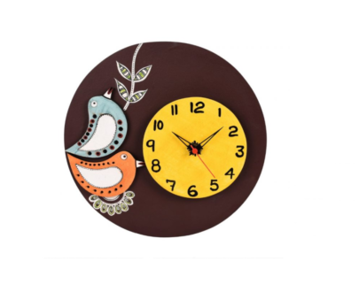 Hand Painted Wooden Bird Clock