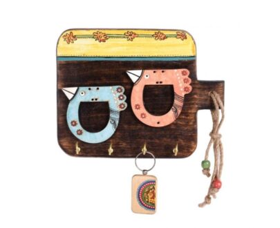 Trendy Hand Painted Bird Wood Key Holder