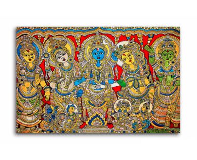 Kalamkari Shiva Parvathi Wedding Painting On Canvas