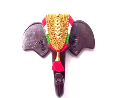 Traditional Elephant Head With Nettipattam Wall Hanging