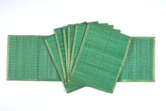 Kora Grass Handwoven Decorative Dining Mats and Runner Set