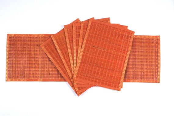 Kora Grass Handwoven Decorative Dining Mats and Runner Set