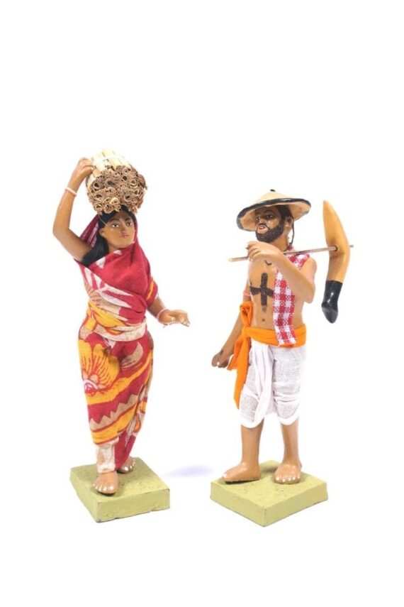 Terracotta Navarathri Golu Dolls - Farmer Couple