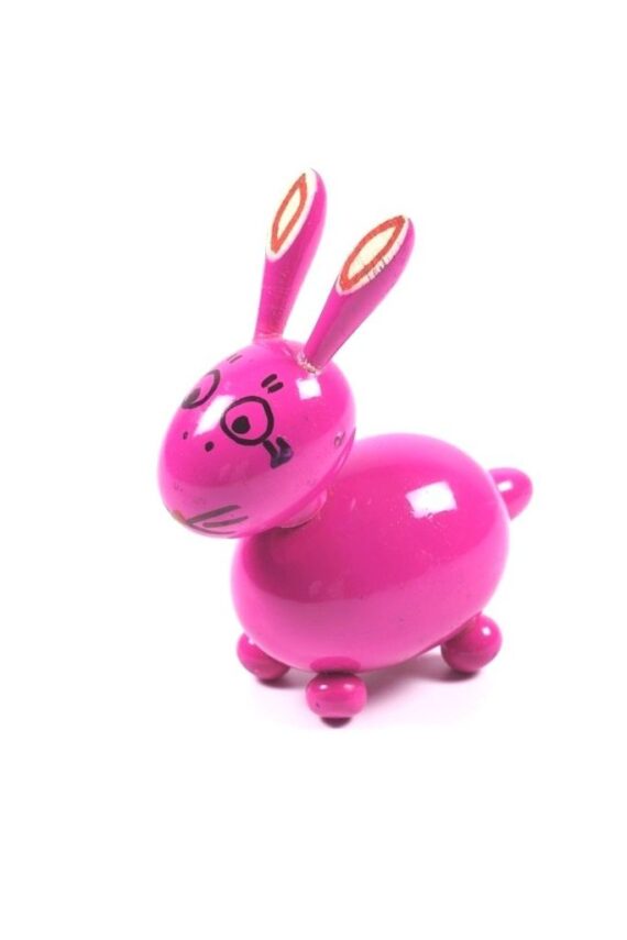 Channapatna Bobblehead Rabbit Pink