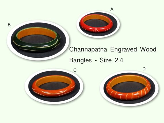 Channapatna engraved wood bangles size 2.4