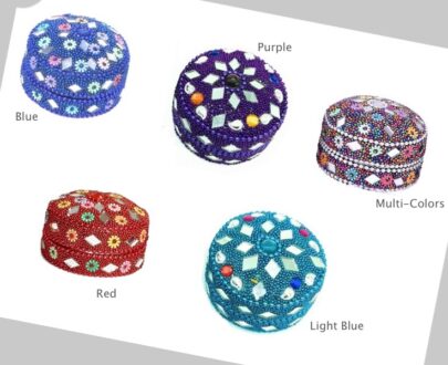 Decorative Bead Boxes with Mirror Work - Medium