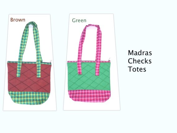 Colorful Madras Checks Totes