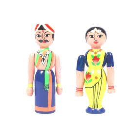 Channapatna Traditional Couple Doll in Blue