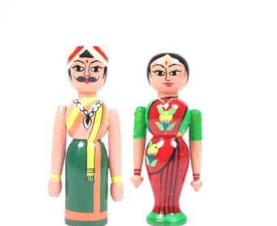 Channapatna Traditional Couple Doll in Green