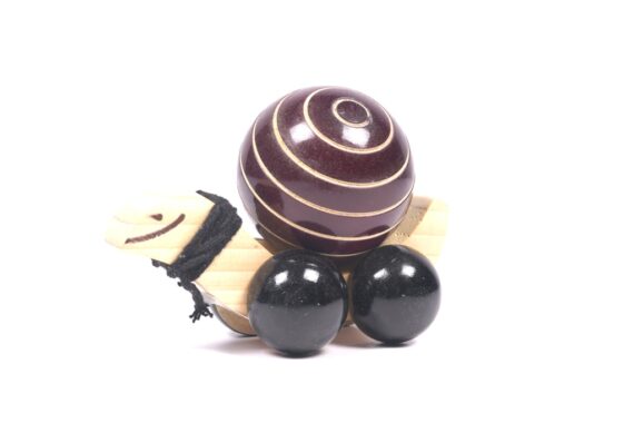 Channapatna Snail Toy in Black and Brown