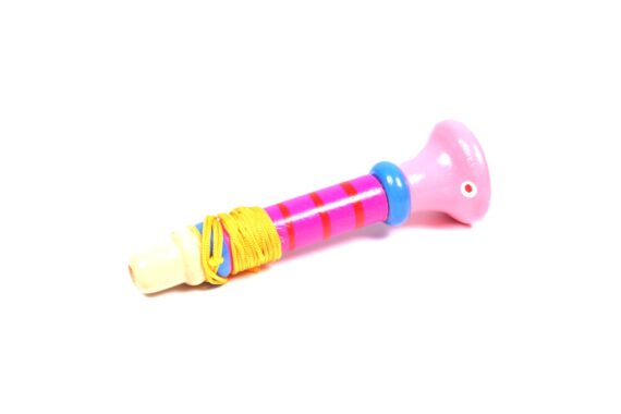 Channapatna Whistle Flute Toy in Pink