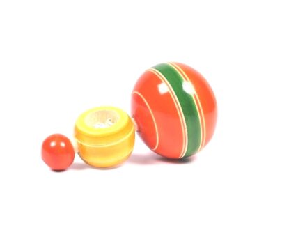 Channapatna Spinning Top With Rope in Orange