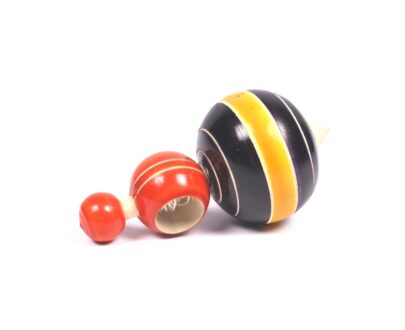 Channapatna Spinning Top With Rope in Black