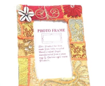 Recycled Fabric Photo Frame in Yellow