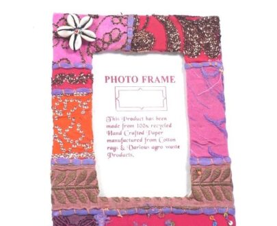 Recycled Fabric Photo Frame in Pink