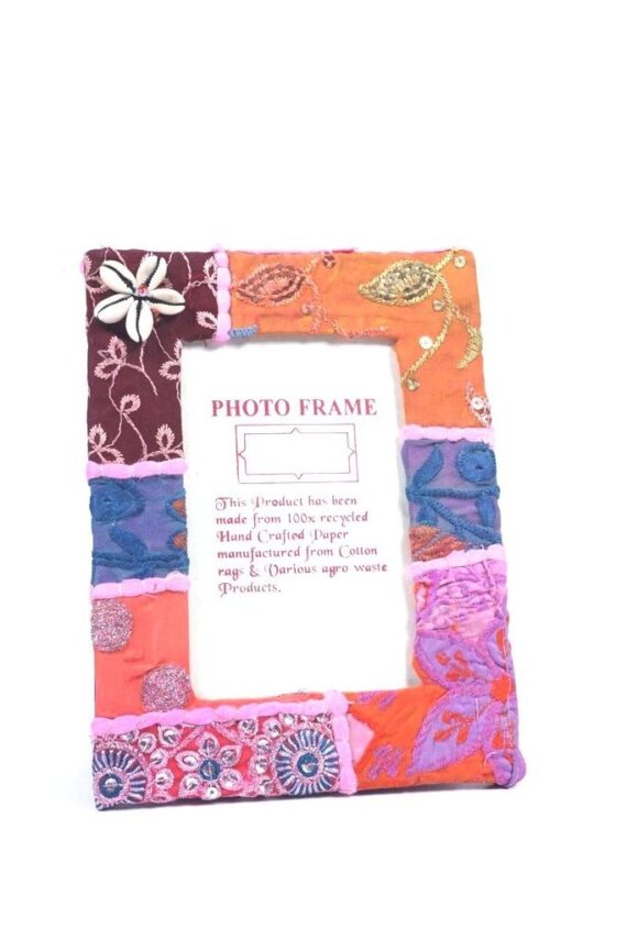 Recycled Fabric Photo Frame in Multicolor