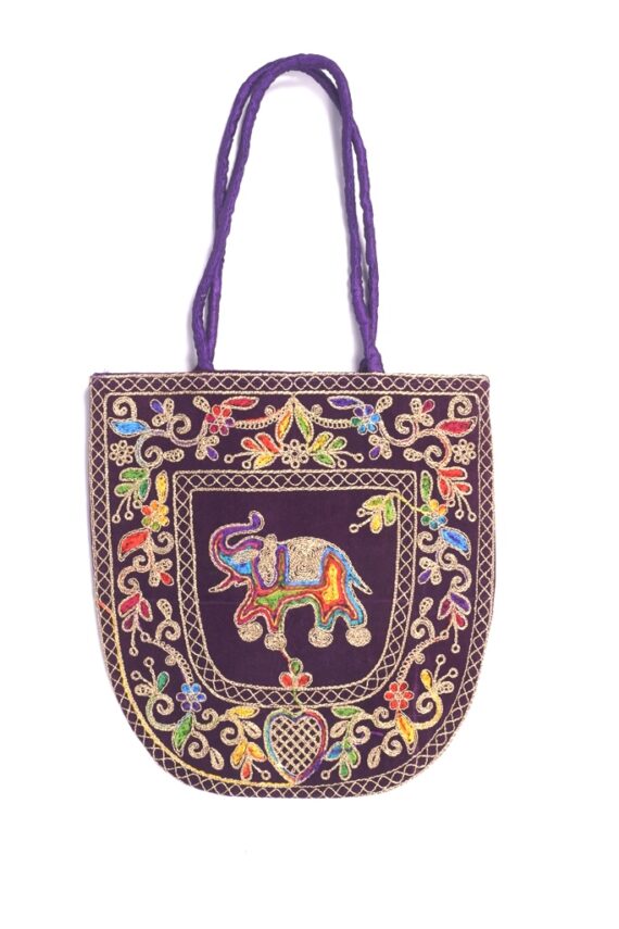 Kutch Embroidered Totes With Elephant Design