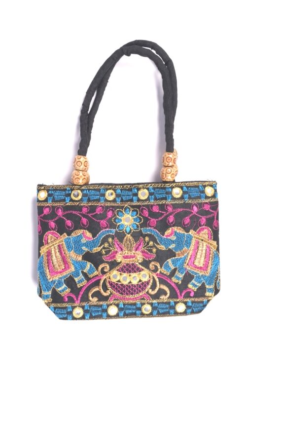 Kutch Elephant Embroidered Mini Handbags