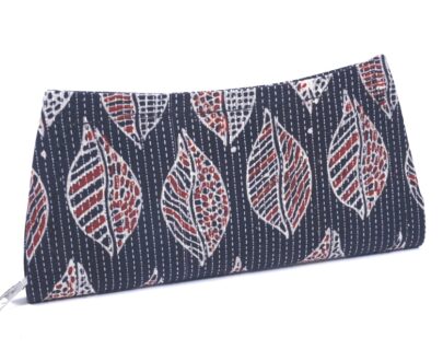 Ajrak Block Print Clutch in Blue