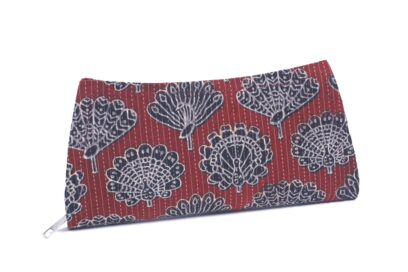 Ajrak Block Print Clutch in Red