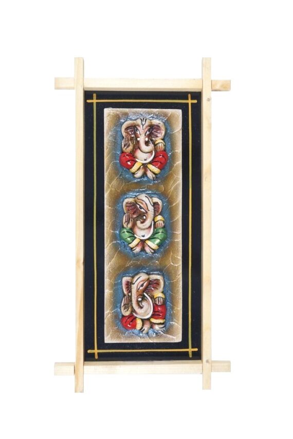 Terracotta Wood Frame - Ganesha