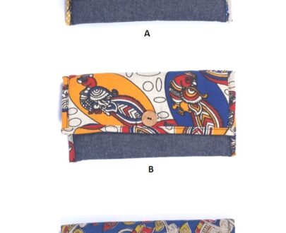 Denim Kalamkari Flap Purse