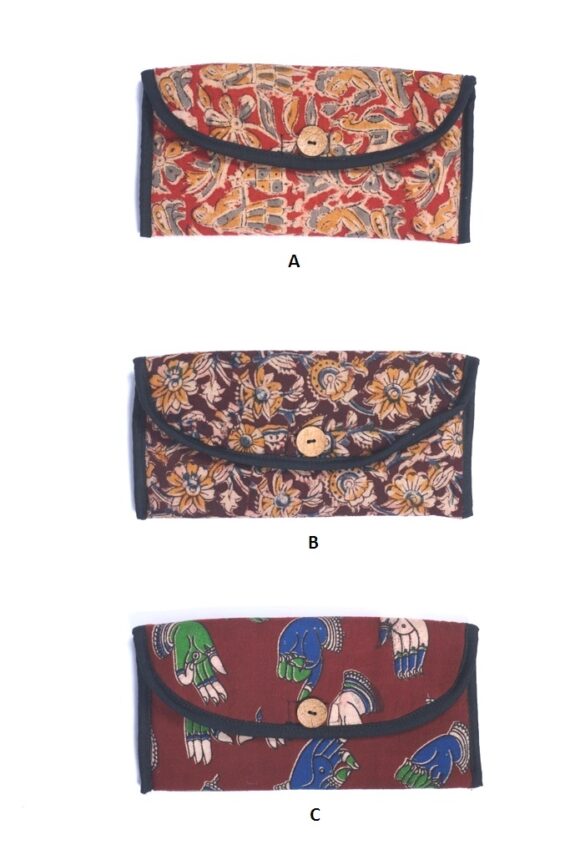 Handy Kalamkari Purse with Coconut Button