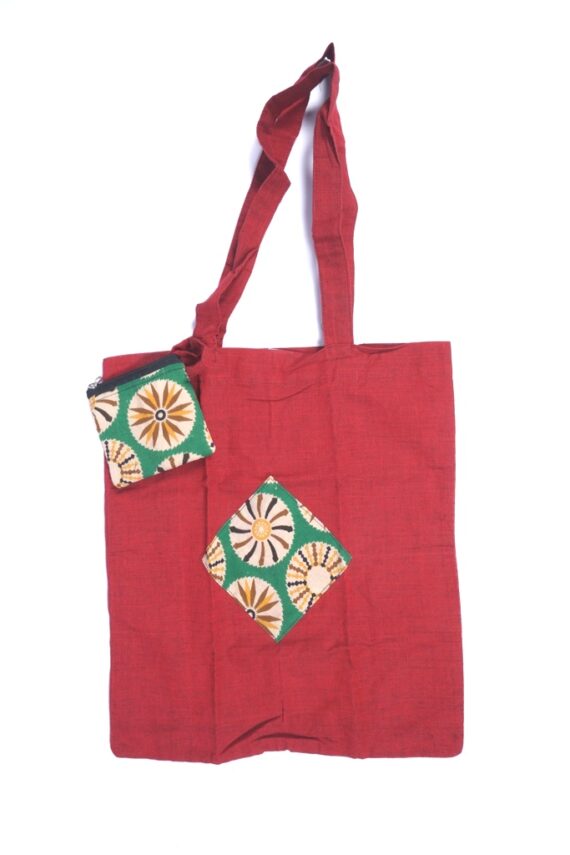 Kalmakari Shopping Bag With Purse