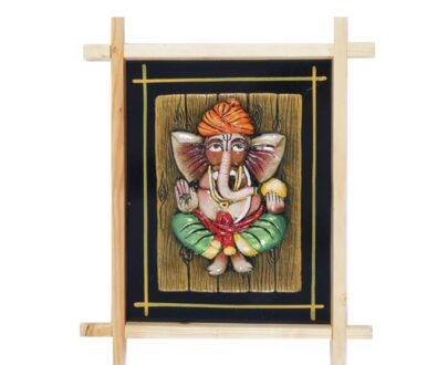 Terracotta Wood Frame - Ganesha